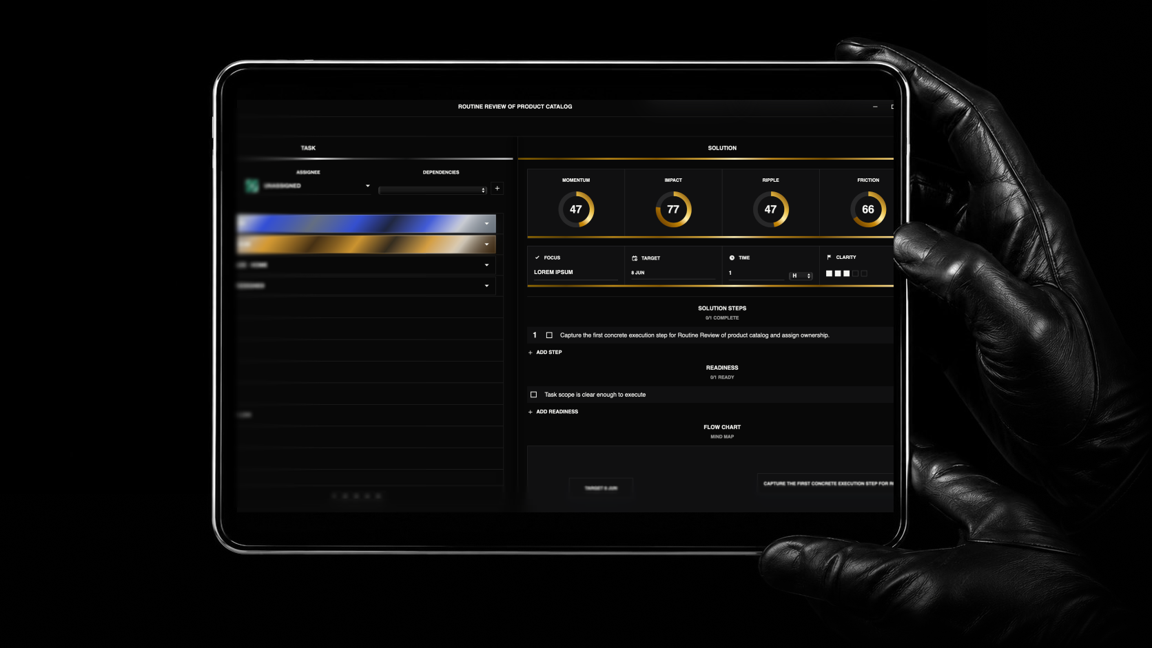 Corporate Suite task solution interface showing a requested deliverable