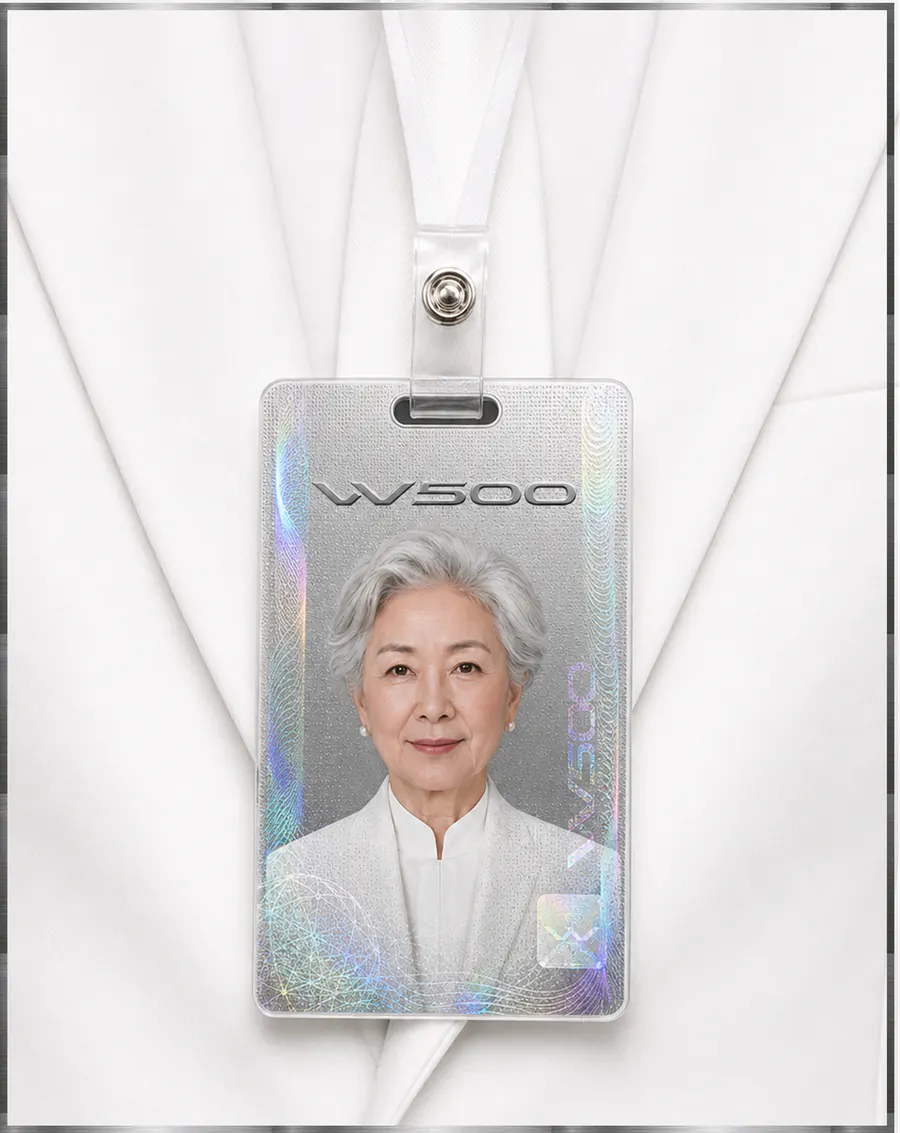 A Corporate Suite AI employee identity card