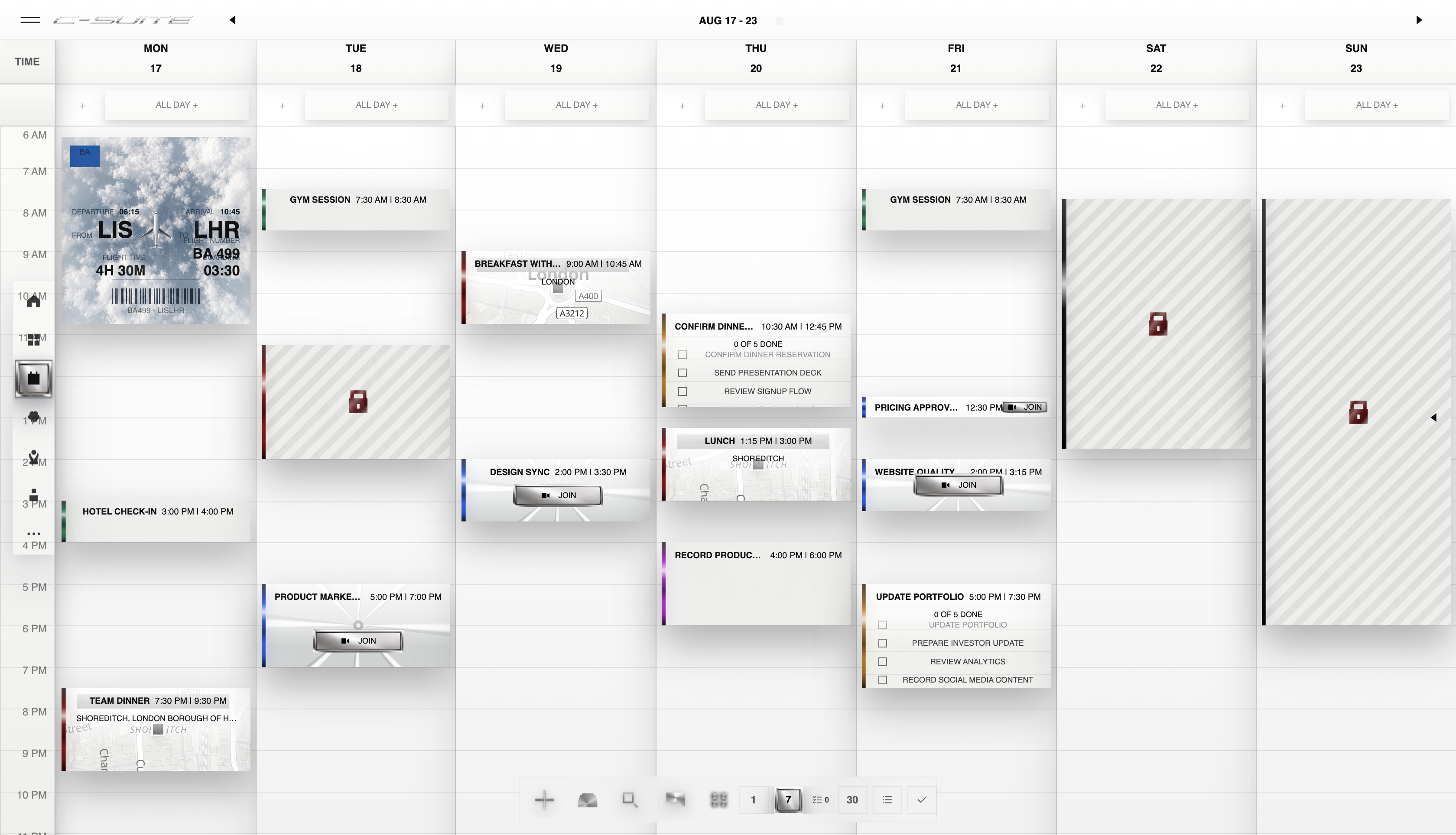 Corporate Suite Goals interface with company objectives and accountable work